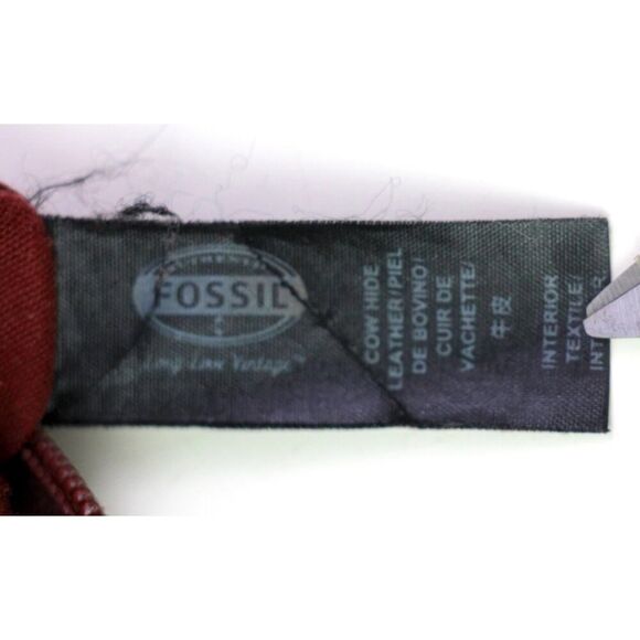 Fossil LLV DARK RED GENUINE LEATHER ZIP TOP X-BODY SHOULDER BAG HANDBAG PURSE - Picture 16 of 16